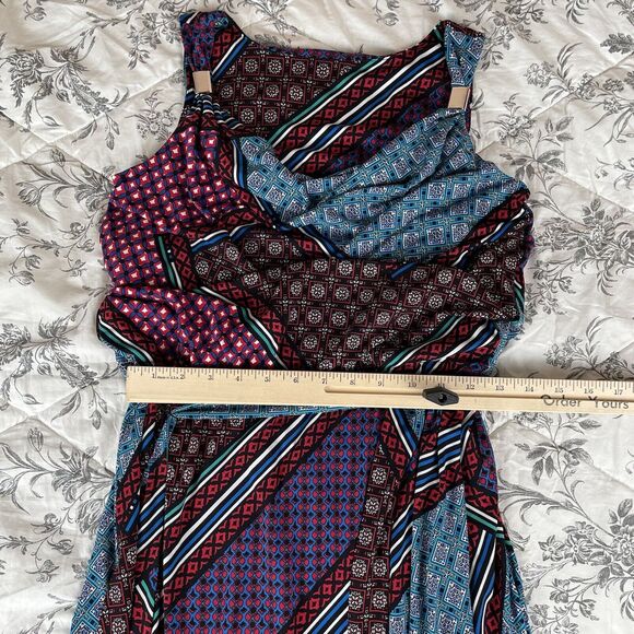 Calvin Klein Tank Maxi Sundress Women's Medium Grecian Geometric Print with Belt - Picture 9 of 16